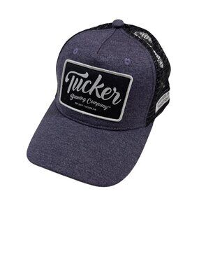 NWOT Tucker Brewing Co. Purple Black Snapback Hat Trucker Style Mesh Adjustable